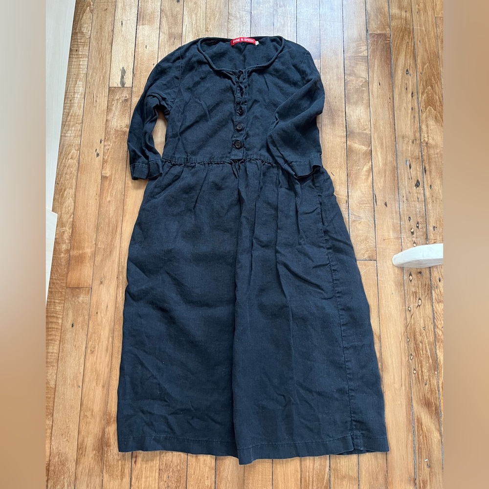 Pyne & Smith Linen Black Dress XS